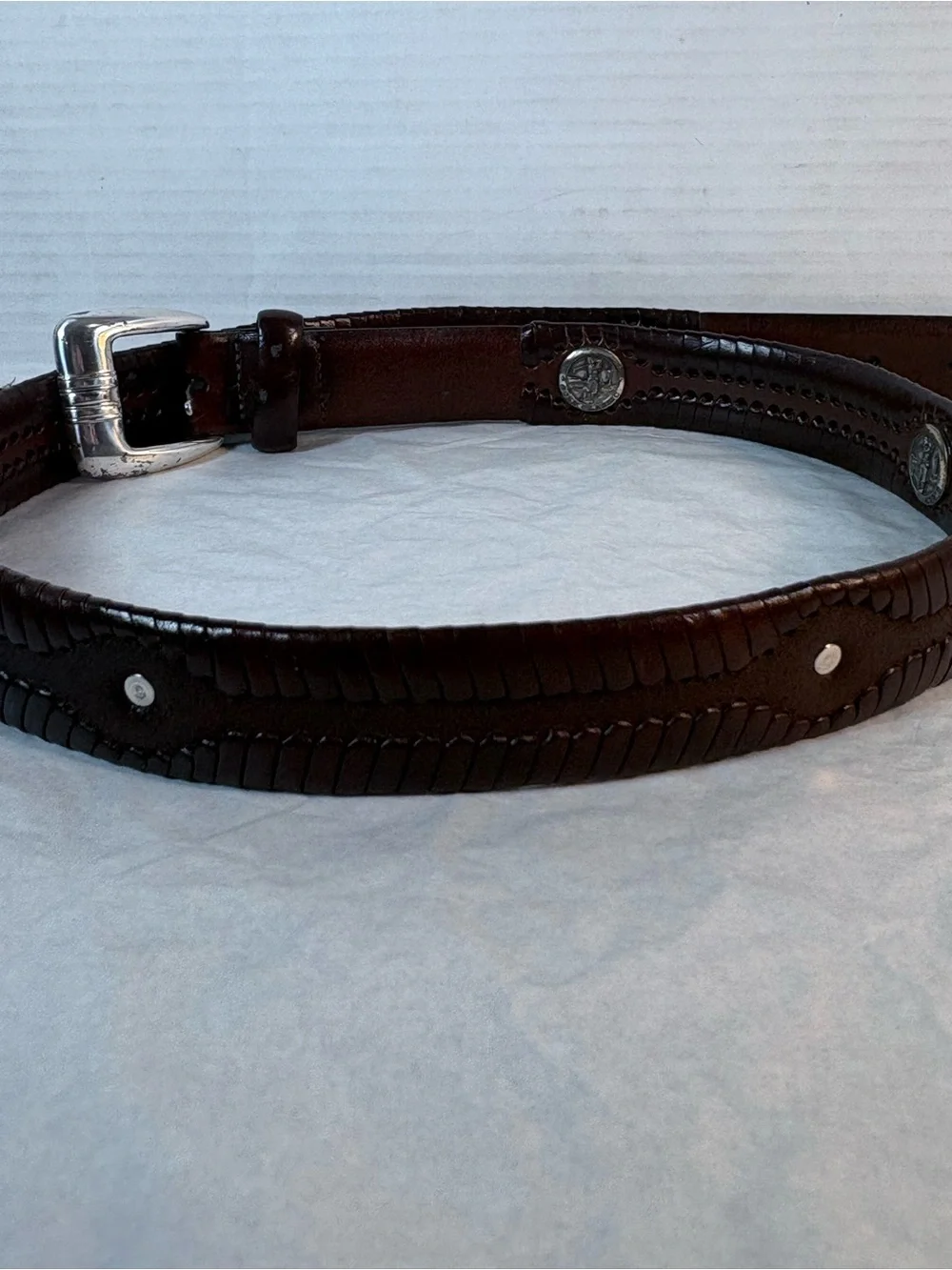 Brighton Women’s Brown Leather Concho Belt Size 38